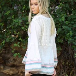 Bell Sleeve Crocheted Blouse