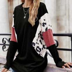 Contrast Print Dolman | Long Sleeve Top