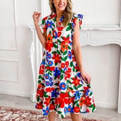 Floral Fusion Midi Dress | Summer Midi Dresses