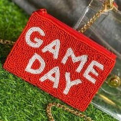 Game Day Beaded Coin Pouch