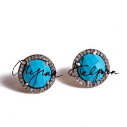 Logo Earring (7 stone choices)